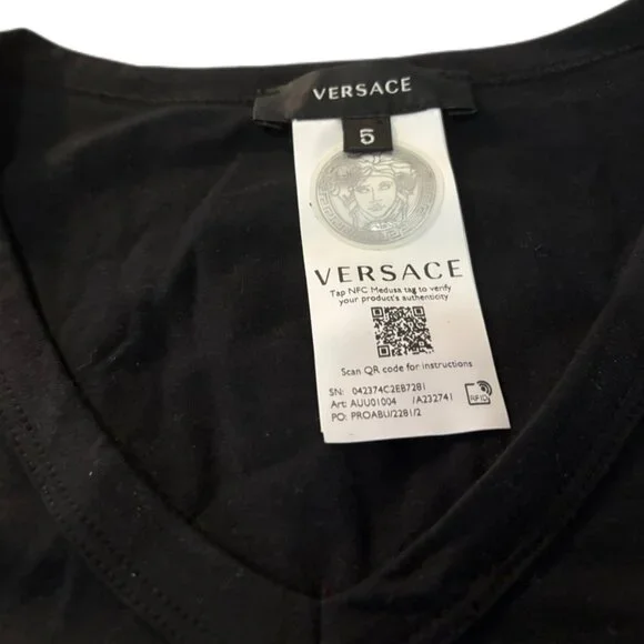 VERSACE T-Shirt (M [5], Black, Cotton) - Picture 2 of 4